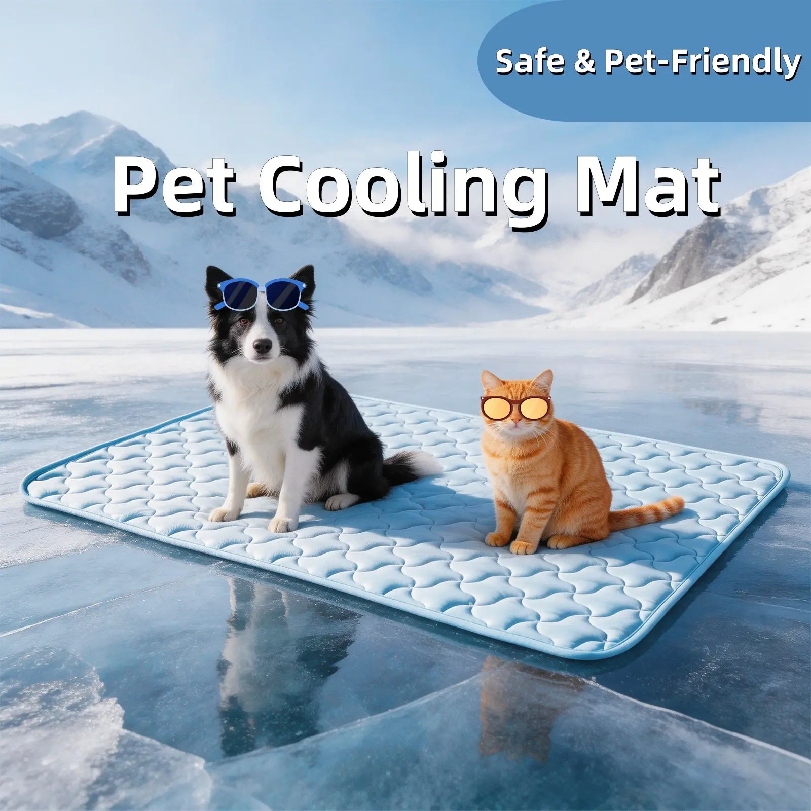MIXJOY Premium Cooling Mat for Dogs and Cats - Q-Max > 0.5, Comfortable and Durable, Ideal for Indoor and Outdoor Use, Snag Resistant, Machine Washable, Anti-Slip Design