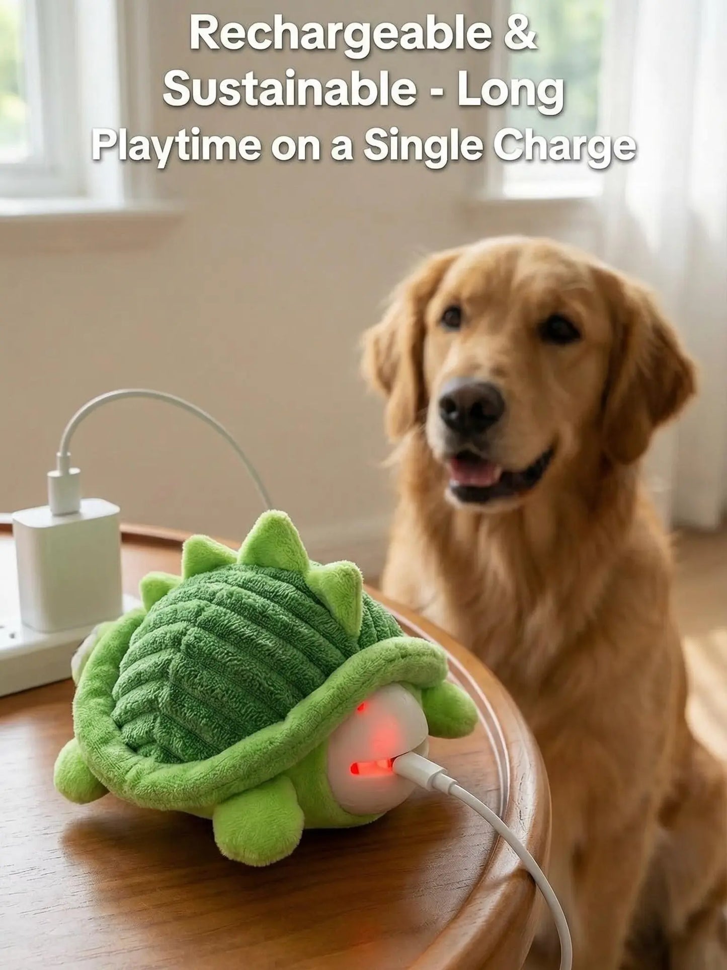 Motion-Activated Interactive Dog Ball - USB Rechargeable Automatic Rolling Toy with Squeaker for Dogs and Cats of All Sizes, Durable Indoor and Outdoor Pet Entertainment