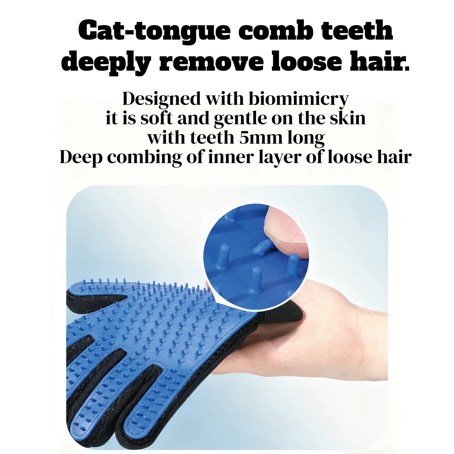 Professional Pet Grooming Gloves - Soft Five-Finger Design for Efficient Pet Hair Removal - Ideal for Cats and Dogs - Set of Two 