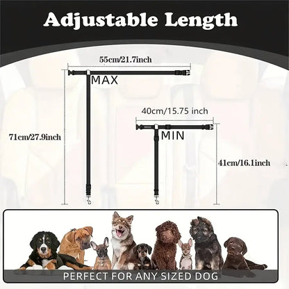 Pawzseek Adjustable Dog Car Seat Belt Harness - Durable and User-Friendly Pet Safety Accessory for Vehicle Travel