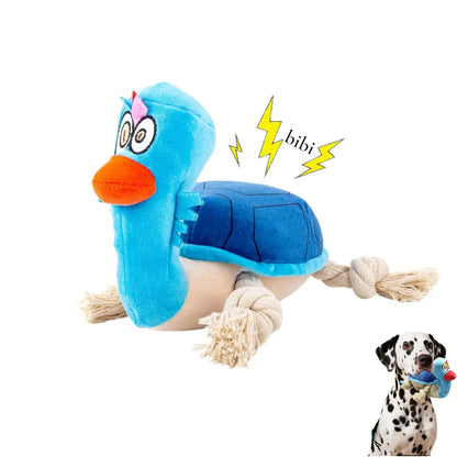 Interactive Plush Dog Toy - Squeaky Turtle with Rope Limbs for Boredom Relief