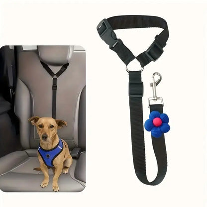 Pawzseek Adjustable Dog Car Seat Belt Harness - Durable and User-Friendly Pet Safety Accessory for Vehicle Travel