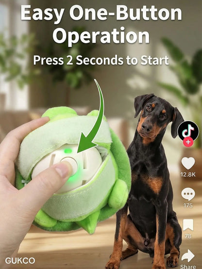 Motion-Activated Interactive Dog Ball - USB Rechargeable Automatic Rolling Toy with Squeaker for Dogs and Cats of All Sizes, Durable Indoor and Outdoor Pet Entertainment