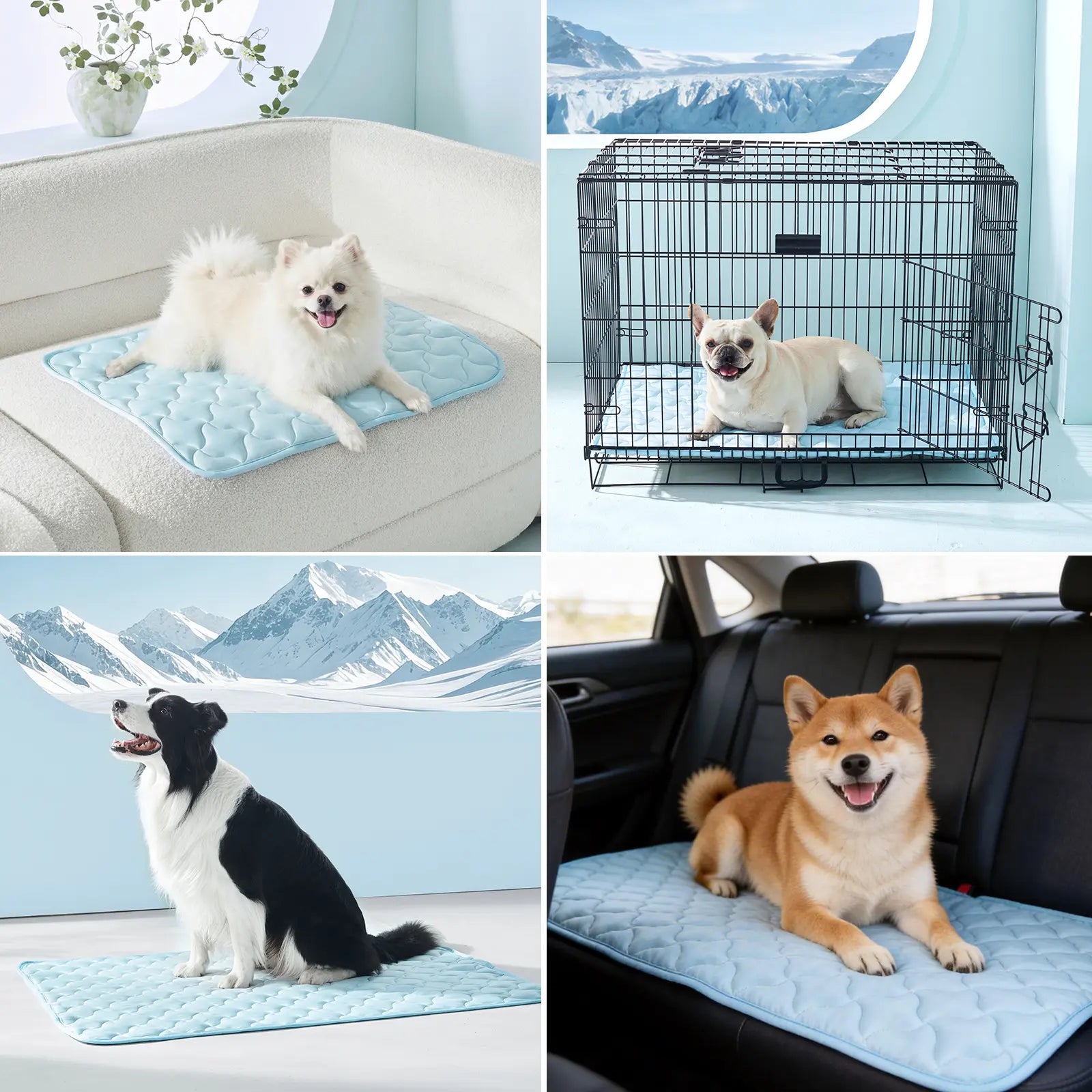 MIXJOY Premium Cooling Mat for Dogs and Cats - Q-Max > 0.5, Comfortable and Durable, Ideal for Indoor and Outdoor Use, Snag Resistant, Machine Washable, Anti-Slip Design