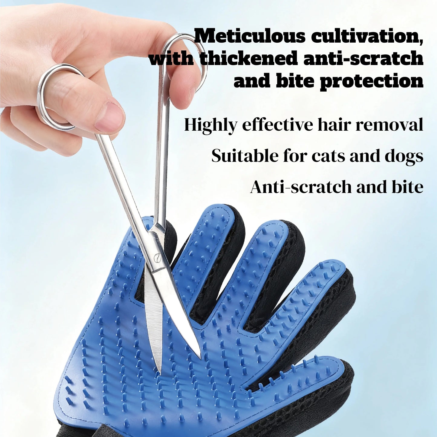 Professional Pet Grooming Gloves - Soft Five-Finger Design for Efficient Pet Hair Removal - Ideal for Cats and Dogs - Set of Two 