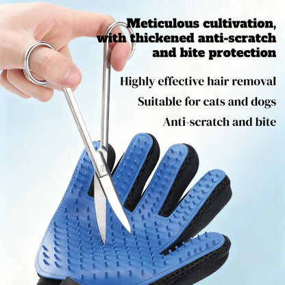 Professional Pet Grooming Gloves - Soft Five-Finger Design for Efficient Pet Hair Removal - Ideal for Cats and Dogs - Set of Two 