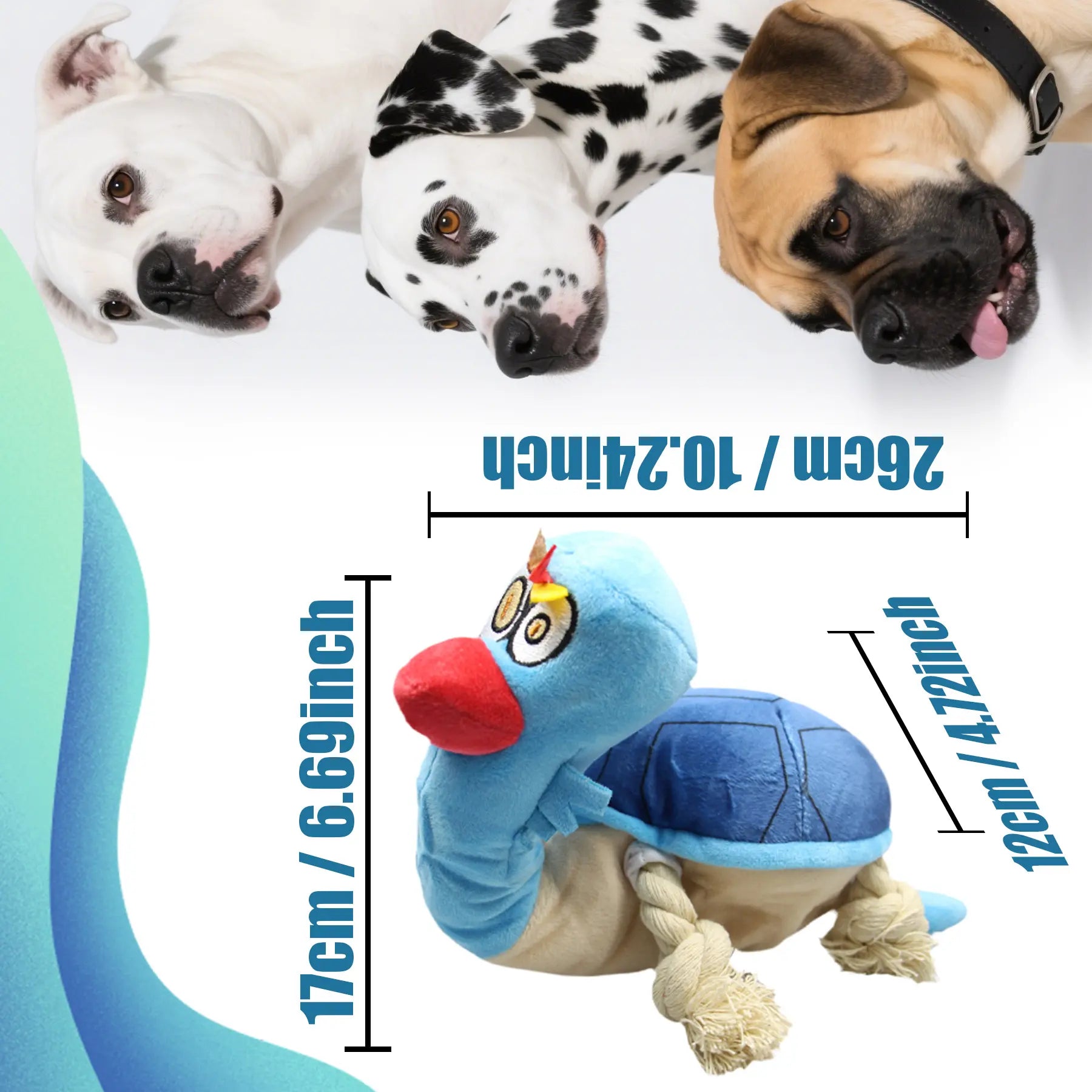 Interactive Plush Dog Toy - Squeaky Turtle with Rope Limbs for Boredom Relief