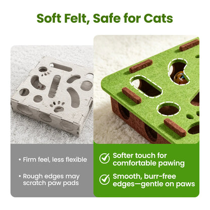 Potaroma Interactive Felt Maze Cat Puzzle Toy with Jingle Balls for Indoor Enrichment and Energy Release for Kittens and Adult Cats