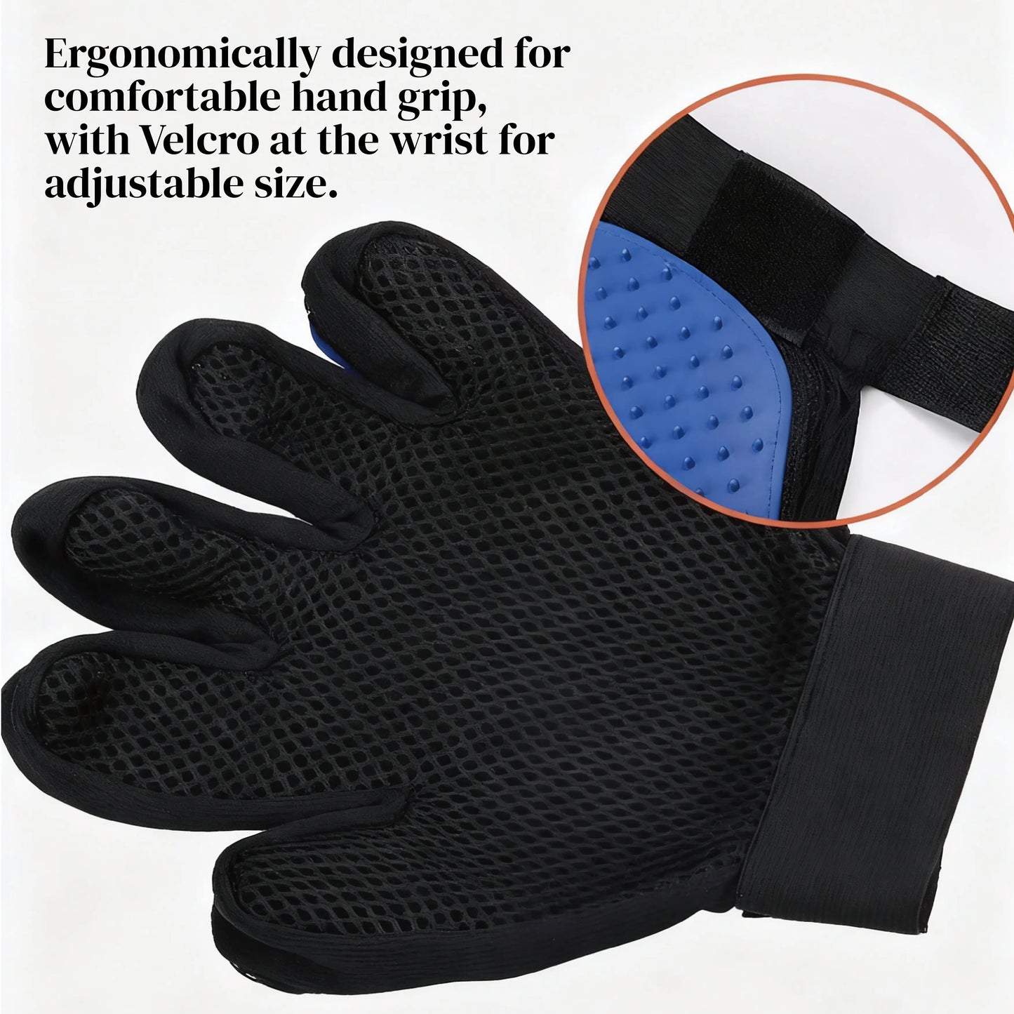 Professional Pet Grooming Gloves - Soft Five-Finger Design for Efficient Pet Hair Removal - Ideal for Cats and Dogs - Set of Two 