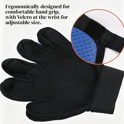 Professional Pet Grooming Gloves - Soft Five-Finger Design for Efficient Pet Hair Removal - Ideal for Cats and Dogs - Set of Two 