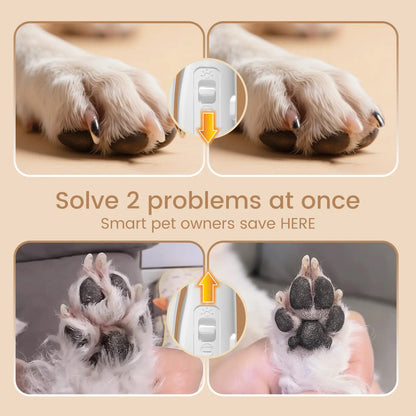 Vankoo 2-in-1 Rechargeable Dog Nail Clipper and Paw Hair Trimmer Kit with LED Light – Waterproof and Low Noise Grooming Solution for Small Dogs and Cats