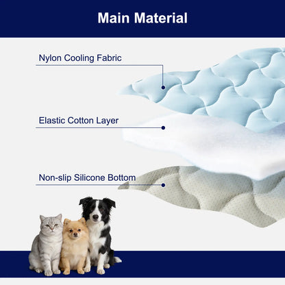 MIXJOY Premium Cooling Mat for Dogs and Cats - Q-Max > 0.5, Comfortable and Durable, Ideal for Indoor and Outdoor Use, Snag Resistant, Machine Washable, Anti-Slip Design