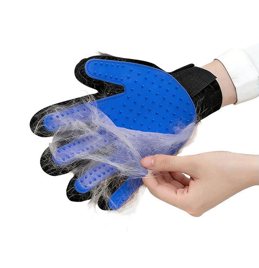 Professional Pet Grooming Gloves - Soft Five-Finger Design for Efficient Pet Hair Removal - Ideal for Cats and Dogs - Set of Two 