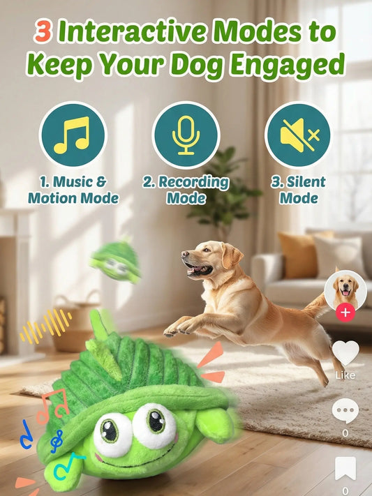 Motion-Activated Interactive Dog Ball - USB Rechargeable Automatic Rolling Toy with Squeaker for Dogs and Cats of All Sizes, Durable Indoor and Outdoor Pet Entertainment