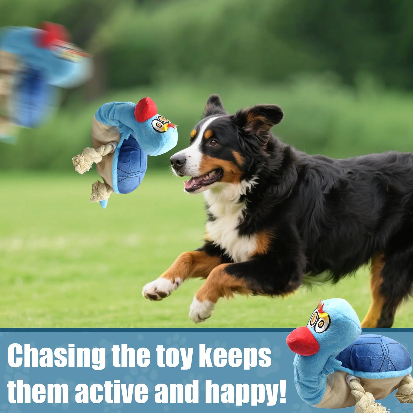 Interactive Plush Dog Toy - Squeaky Turtle with Rope Limbs for Boredom Relief