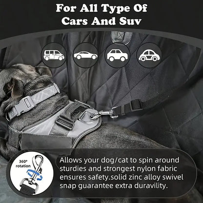 Pawzseek Adjustable Dog Car Seat Belt Harness - Durable and User-Friendly Pet Safety Accessory for Vehicle Travel