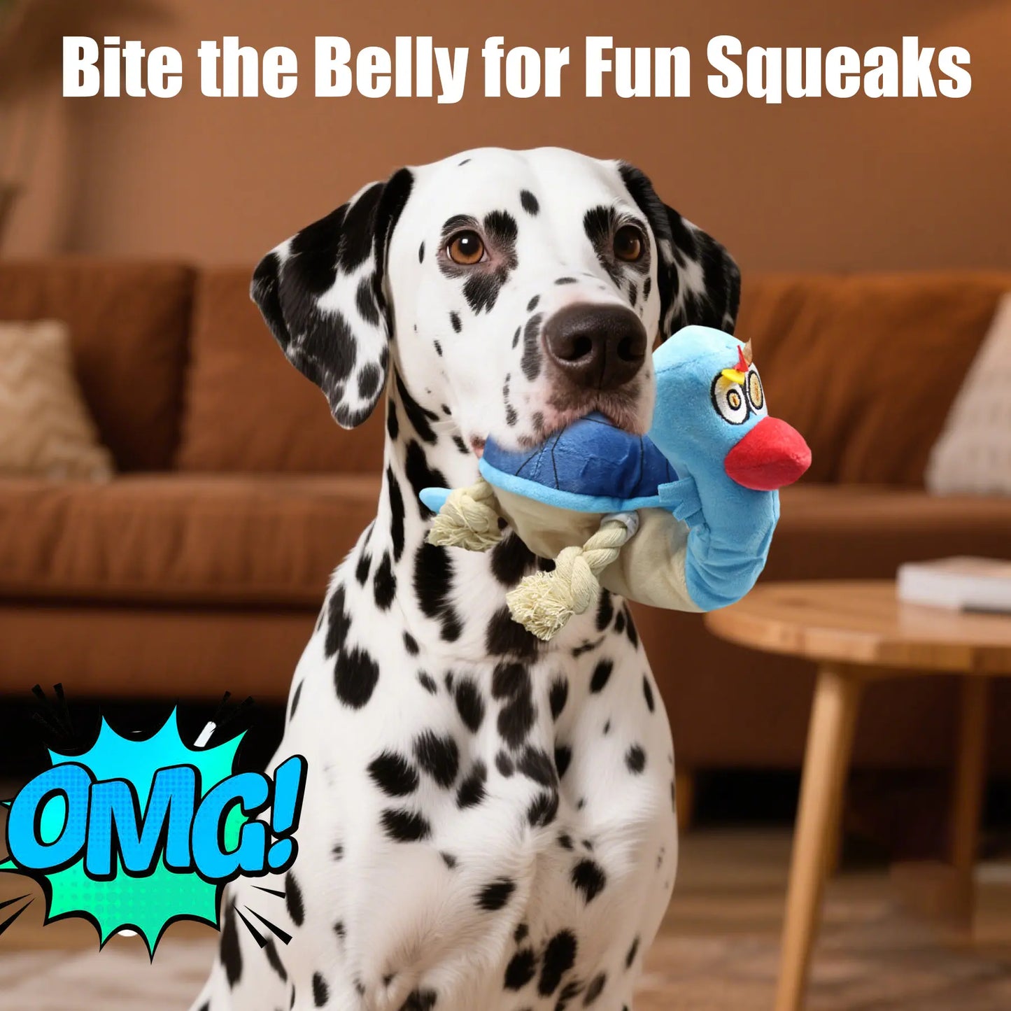 Interactive Plush Dog Toy - Squeaky Turtle with Rope Limbs for Boredom Relief