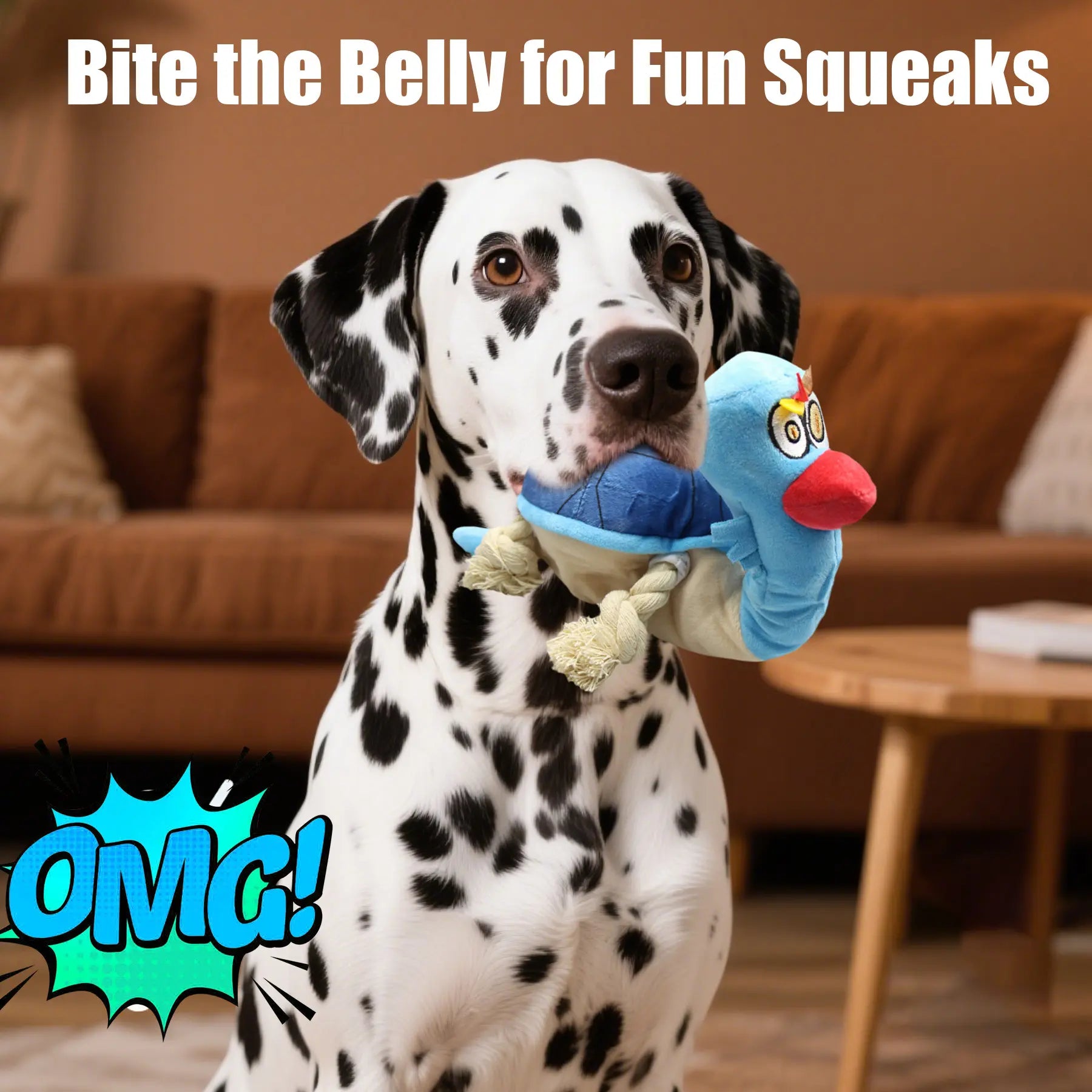 Interactive Plush Dog Toy - Squeaky Turtle with Rope Limbs for Boredom Relief